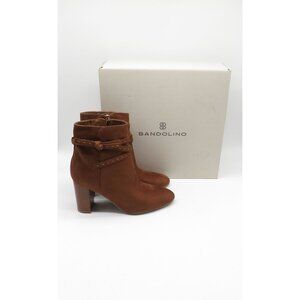 Bandolino Womens Dark Natural Suede Ankle Boots Block Heel 6M NEW $129